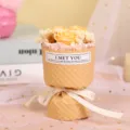 Mini bouquet di rose di sapone giallo regalo decorazione bocchetta auto vista dettaglio - Champagne