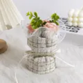 Mini tweed rose soap flower bouquet for Valentine's Day gift, romantic party home decor. - Girly Pink
