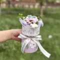 Handmade crochet sunflower bouquet gift knitted flower home decor romantic present - 6-Flower Bouquet / Purple Sunflower