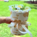 Handcrafted crochet flower bouquet in heart pattern gift box, romantic gift for Valentine's Day. - LOVE Xiao Xiang Style 11-Flower Crochet Yellow Rose