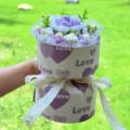 Handmade crochet rose flower bouquet inside gift box romantic Valentine's Day present - LOVE Xiao Xiang Style 11-Flower Crochet Purple Rose