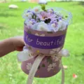 Handmade crochet flower bouquet gift box purple knitted rose romantic present for Valentine's Day - Xiao Xiang Style 11-Flower Soap Purple Sunflower