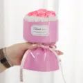 Mini soap rose bouquet 7 heads artificial flower gift box for Valentine birthday wedding party - 17*10cm / Princess Pink