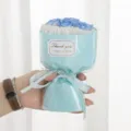 Mini soap rose bouquet in blue, cute gift for Valentine's Day, birthday, and party decor. - 17*10cm / Ice Blue