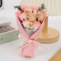 Bouquet di rose di sapone con gipsofila, regalo romantico per San Valentino e festa. - Gipsofila e 7 Rose Scatola Regalo / Altezza circa 18cm / Rosa Femminile