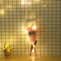 Soap rose bouquet gift bag with LED lights pink variant for Valentine day gifts - Medium 3 Roses [Pink] with Light Gift Bag