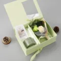 Valentine gift box set with aromatherapy diffuser bottle and artificial rose bouquet for lovers. - Fresh Green Aromatherapy Gift Box / Green