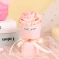 Mini Rosen Blumenstrauß Geschenk zum Valentinstag künstliche Blume Auto Dekoration - MN-10 Einzelne Rose / Mädchen Rosa