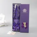 Elegant 18-head purple rose soap flower gift box, perfect romantic gift for Valentine & birthdays. - 18-Flower Purple