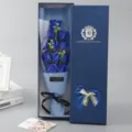 Blue soap rose bouquet gift box for Valentine's Day romantic gift and birthday celebration. - 11-Flower Blue