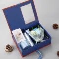 Valentine gift box aromatherapy rose bouquet with diffuser and greeting card for birthday - Blue Ocean Aromatherapy Gift Box / Blue