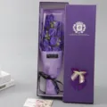Purple soap rose flower bouquet gift box for romantic Valentine day and birthday party. - 11-Flower Purple