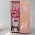 Pink soap rose flower bouquet gift box for Valentine's Day birthday romantic gift - 11-Flower Pink