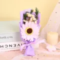 Mini artificial sunflower dried flower bouquet purple gift for Valentine's Day decor - Purple Sunflower