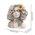 Resin human head flower pot resin planter curly hair decorative vase desktop succulent plant pot - White Head Planter / 1 Piece/Pack / White