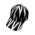 Ethnic style black and white ikat pattern baseball cap, stylish casual sun protection hat. - Atlas Pattern 24