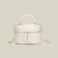 Sac bandoulière matelassé élégant avec chaîne dorée pour femme, chic et polyvalent au quotidien - Blanc Cassé