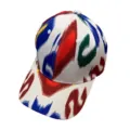 Dettaglio del berretto da baseball in stile etnico con motivo ikat colorato e visiera. - Regolabile / Nuovo Stile 5