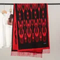 Stile etnico Xinjiang sciarpa invernale nera e rossa spessa scialle di moda versatile - Scialle Xinjiang Stile 3