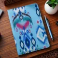 Xinjiang ethnic style Ikat printed fabric notebook detail, traditional artistic journal for gift. - Style 8 / 21*14cm