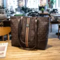 Femme grand capacite cabas sac a main vintage cuir sac epaule sac de transport - Café