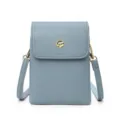 Élégant sac à bandoulière mini unicolore bleu clair pour femme avec fermoir fleur doré chic - Bleu
