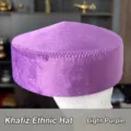Kazakh ethnic style purple flat-topped hat for women, traditional dance costume headwear. - Light Purple