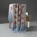 Autumn winter cashmere feel embroidered paisley ethnic scarf women shawl wrap warm - Gray