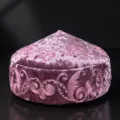 Cappello in velluto ricamato stile kazako berretto etnico tradizionale rosa fiori - 56-57cm / Rosa