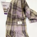Damen Winter Karo Quasten Mohair Schal kuschelig warm modisch weicher Halswärmer - Violet