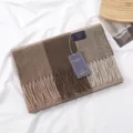 Classic plaid imitation cashmere scarf with tassels, winter warm neck scarf for daily wear. - 经典拼色格子