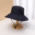 Quick-dry bucket hat for outdoor hiking and camping with wide brim and adjustable chin strap. - M (56-58cm) / Navy Blue