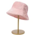 Dettaglio cappello da pescatore soffice rosa, morbida pelliccia sintetica inverno. - M（56-58cm） / Rosa