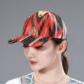 Berretto da baseball con strass stampati stile etnico Xinjiang Atlas cappellino parasole - Regolabile / Stile Atlas 4 con Strass