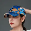 Cappellino da baseball in seta blu stile etnico Xinjiang estivo protezione solare - Motivo Atlas 3