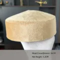 Kazakh style round dome hat khaki velvet ethnic dancing cap adult headwear variant item - Khaki