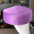 Kazakh ethnic purple velvet skull cap traditional dance dome hat for women and kids. - Light Purple