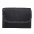 Detailed close-up view of black tactical pouch molle accessory bag with durable nylon fabric - Black