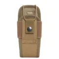 Outdoor Taktische Walkie Talkie Tasche MOLLE Zubehoertasche Militaer Funkgeraet Halter - Tan