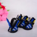 Scarpe per animali domestici, tessuto da sub blu con cerniera e suola antiscivolo. - 3# / Blu