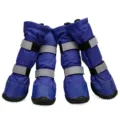 Blauwe waterdichte hondenlaarzen met hoge schacht, reflecterende riemen en antislipzool - 55 / Blauw