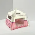 Mini Pink And White Camping Tent For 10cm Dollhouse Toy Miniature Photography Prop Decor - Light Pink