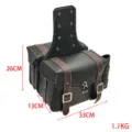 Black motorcycle saddlebag leather side bag storage tool bag with combination lock 33x13x26cm - Two-tone Pair