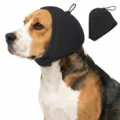 Schwarzer Hunde Gehörschutz Ohrenschützer gegen Angst und Lärm Beruhigung Haube - S / Schwarz