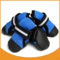 Scarpe per Cani in Rete Traspirante Suola Antiscivolo Stivali per Cani Piccoli e Medi - 40 (S) / Blu