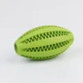 Durable dog chew toy, interactive teething football toy for puppy cleaning teeth, green - Green (Rugby)
