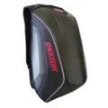 Waterproof motorcycle helmet backpack with hard shell carbon fiber design for urban riders. - Black Red Extension Panel