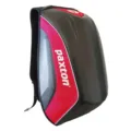 Waterproof motorcycle hard shell carbon fiber backpack for riding, travel and helmet storage. - Red Extension Panel