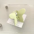 Elegante molletta per capelli a farfalla in metallo verde chiaro opaco per donna e ragazze. - Beige