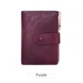Portefeuille Court à Trois Volets pour Femme en Cuir PU avec Pochette Zippée Violet Clair - Violet